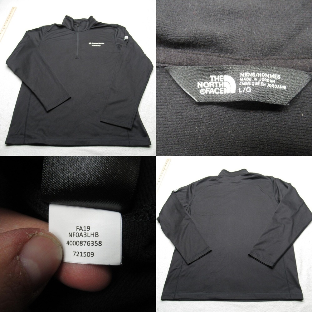 The North Face Sweatshirt Mens Large Black Tech 1/4 Zip Centura Employee Uniform